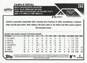 2023 Topps Camilo Doval #262 San Francisco Giants