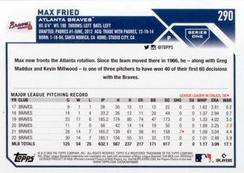 2023 Topps Max Fried #290 Atlanta Braves