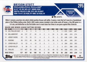 2023 Topps Bryson Stott Future Stars #295 Philadelphia Phillies