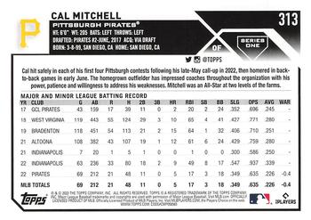2023 Topps Cal Mitchell Rookie #313 Pittsburgh Pirates