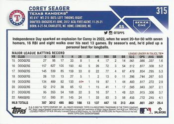 2023 Topps Corey Seager #315 Texas Rangers
