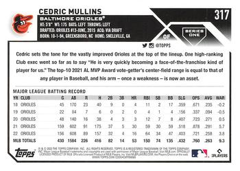 2023 Topps Cedric Mullins #317 Baltimore Orioles