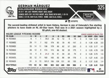 2023 Topps German Marquez #325 Colorado Rockies