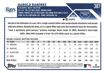 2023 Topps Harold Ramirez #387 Tampa Bay Rays