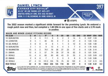 2023 Topps Daniel Lynch #397 Kansas City Royals