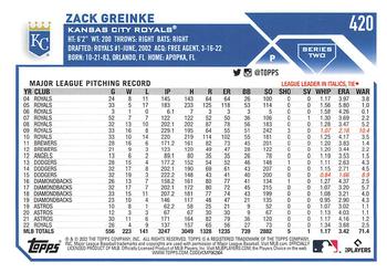 2023 Topps Zack Greinke #420 Kansas City Royals