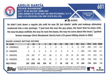 2023 Topps Adolis GarcÃ­a #601 Texas Rangers