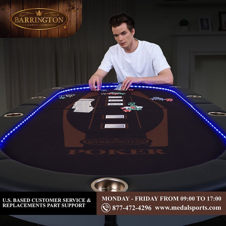 Barrington 10-Player Poker Table with LED Lights - image 3
