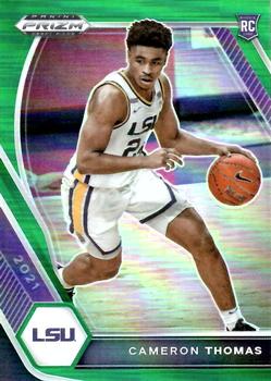 2021 Panini Prizm Cameron Thomas Rookie Green Prizms #18 LSU Tigers