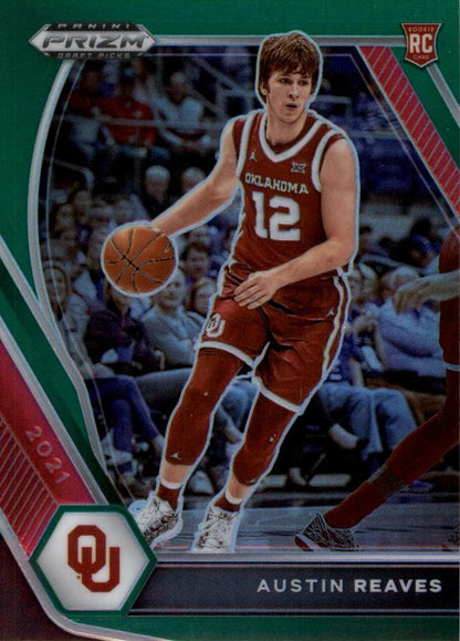 2021 Panini Prizm Draft Pick Green  #49 Austin Reaves - Oklahoma Sooners