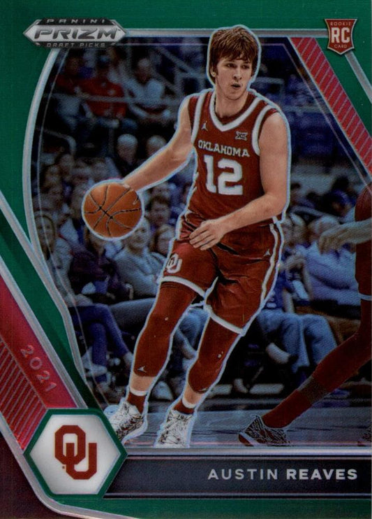 2021 Panini Prizm Draft Pick Green  #49 Austin Reaves - Oklahoma Sooners