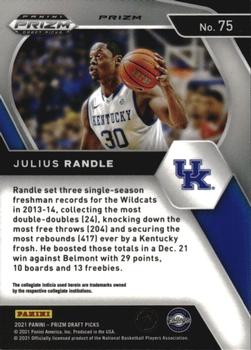2021 Panini Prizm Julius Randle  Silver Prizms #75 Kentucky Wildcats