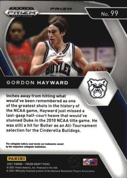 2021 Panini Prizm Gordon Hayward  Silver Prizms #99 Butler Bulldogs