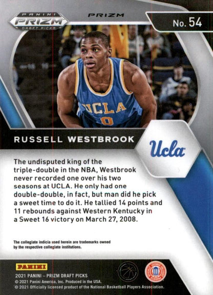 2021 Panini Prizm Draft Pick Red White & Blue #54 - Russell Westbrook - UCLA Bruins