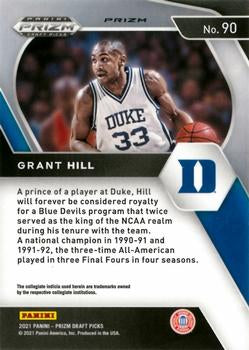 2021 Panini Prizm Grant Hill Red, White and Blue Prizms #90 Duke Blue Devils