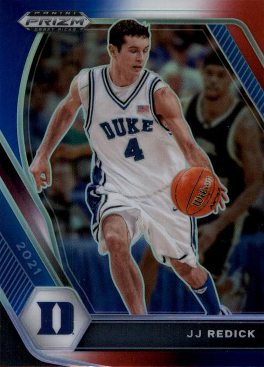 2021 Panini Prizm Draft Pick Red White & Blue #96 JJ Redick - Duke Blue Devils