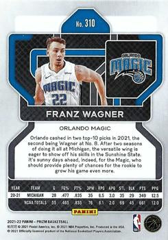 2021-22 Panini Prizm Franz Wagner 75th Anniversary SP Rookie 310 Orlando Magic