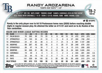 2022 Topps Randy Arozarena #TB-2 Tampa Bay Rays