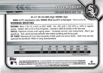 2022 Bowman Chrome Luis Robert #24 Chicago White Sox