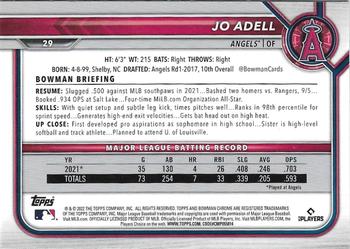 2022 Bowman Chrome Jo Adell #29 Los Angeles Angels
