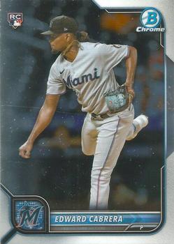 2022 Bowman Chrome Edward Cabrera RC #44 Miami Marlins