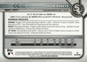 2022 Bowman Chrome Gavin Sheets RC #50 Chicago White Sox