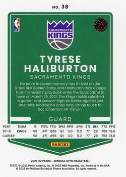 2021-22 Panini Donruss Optic Tyrese Haliburton #38 Sacramento Kings