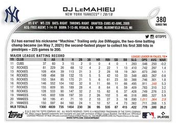 2022 Topps Gold Star DJ LeMahieu #380 New York Yankees