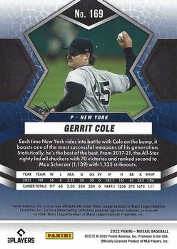 2022 Panini Mosaic Gerrit Cole Base Silver Prizm #169 New York Yankees