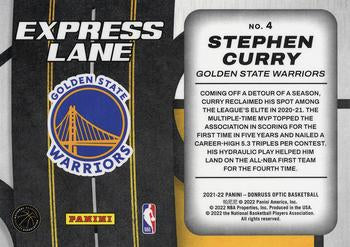 2021-22 Panini Donruss Express Lane Checklist Golden State Warriors Stephen Curry Express Lane Checklist
