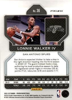 2021-22 Panini Silver Prizm Lonnie Walker IV 36 San Antonio Spurs