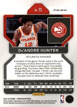 2021-22 Panini Silver Prizm De'Andre Hunter 73 Atlanta Hawks
