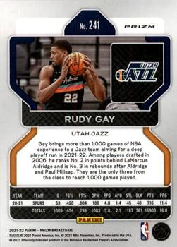 2021-22 Panini Silver Prizm Rudy Gay 241 Utah Jazz