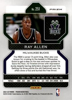 2021-22 Panini Silver Prizm Ray Allen 251 Milwaukee Bucks