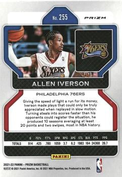 2021-22 Panini Silver Prizm Allen Iverson 255 Philadelphia 76ers