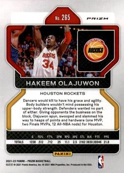 2021-22 Panini Silver Prizm Hakeem Olajuwon 265 Houston Rockets