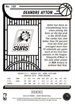 2022-23 Panini Hoops  Deandre Ayton #166 Phoenix Suns