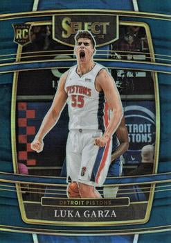 2021-22 Panini Select Luka Garza Rookies Blue Prizm 22 Detroit Pistons