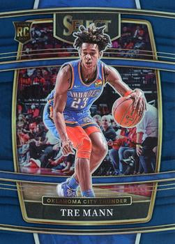 2021-22 Panini Select Tre Mann Rookies Blue Prizm 36 Oklahoma City Thunder