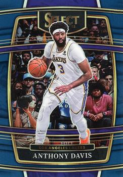 2021-22 Panini Select Anthony Davis Blue Prizm #39 Los Angeles Lakers