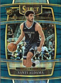 2021-22 Panini Select Santi Aldama Rookies Blue Prizm 64 Memphis Grizzlies