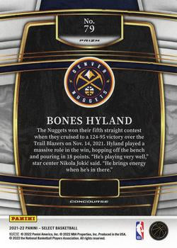 2021-22 Panini Select Bones Hyland Rookies Blue Prizm 79 Denver Nuggets