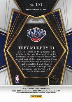 2021-22 Panini Select Trey Murphy III Rookies Blue Prizm 151 New Orleans Pelicans