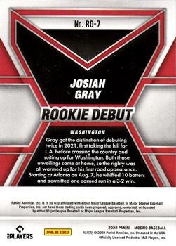 2022 Panini Mosaic Josiah Gray Rookie Debut #7 Washington Nationals