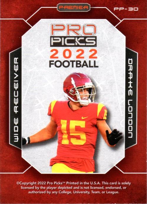 2022 Pro Pick Premium #PP-30 - Drake London - USC Trojans