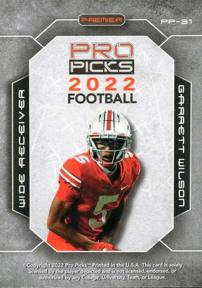 2022 Pro Pick Premium #PP-31 - Garrett Wilson - Ohio State Buckeyes