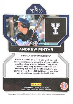2022 Panini Prizm Draft Pick Andrew Pintar #138 BYU Cougars