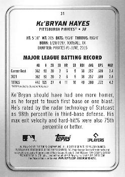 2022 Topps Bowman Platinum Ke'Bryan Hayes #31 Pittsburgh Pirates