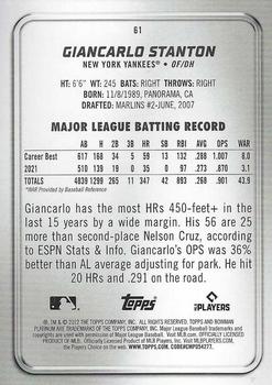 2022 Topps Bowman Platinum Giancarlo Stanton #61 New York Yankees