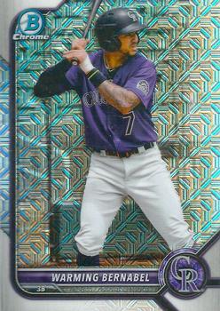 2022 Bowman Chrome Prospects Warming Bernabel Mojo Refractors #BCP-188 Colorado Rockies
